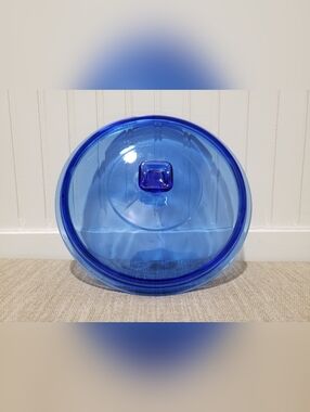 Vtg ANCHOR HOCKING Cobalt Blue 2-Qt Casserole Dish Lid w/ Knob (9" Diameter)